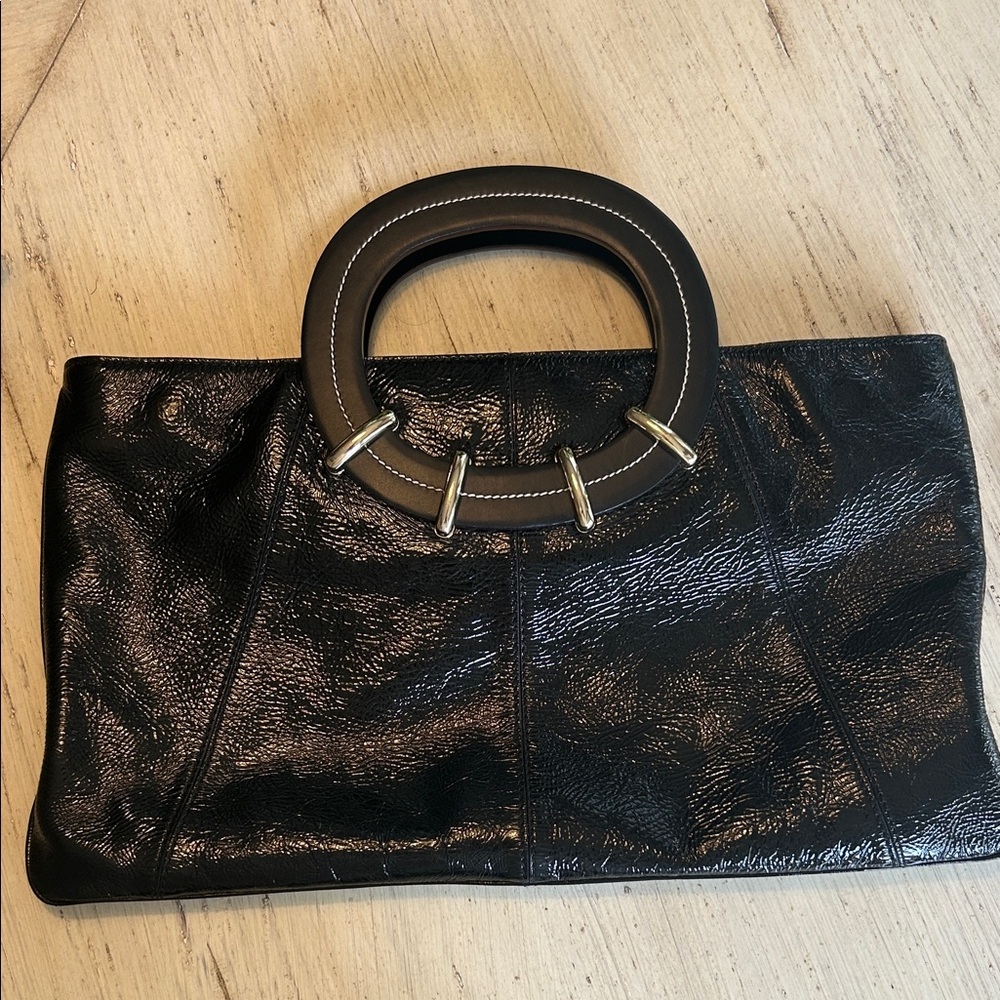 Kate Spade Black Leather Clutch with Gold Accents - Picture 4 of 4